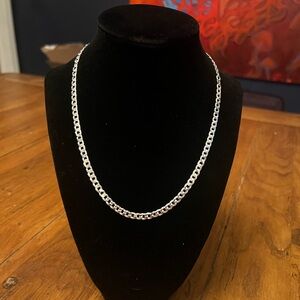 Italian Cuban Link Necklace Sterling Silver 18”